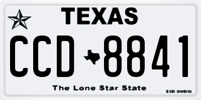 TX license plate CCD8841