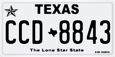 TX license plate CCD8843