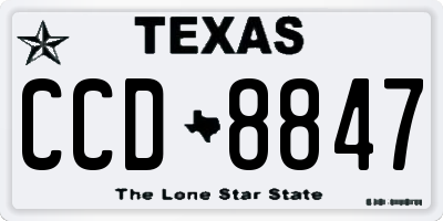 TX license plate CCD8847