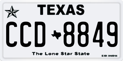 TX license plate CCD8849