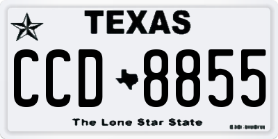 TX license plate CCD8855