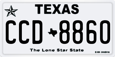 TX license plate CCD8860