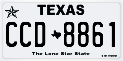 TX license plate CCD8861