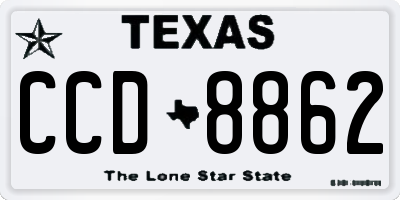 TX license plate CCD8862