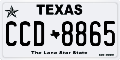 TX license plate CCD8865