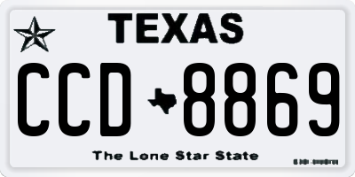 TX license plate CCD8869