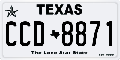 TX license plate CCD8871