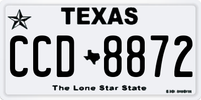 TX license plate CCD8872