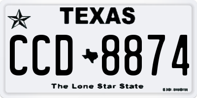 TX license plate CCD8874
