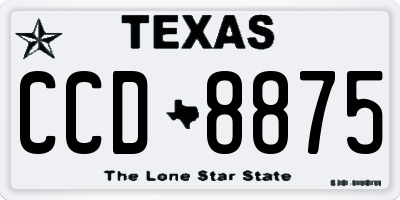 TX license plate CCD8875