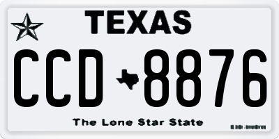 TX license plate CCD8876