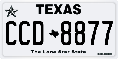TX license plate CCD8877