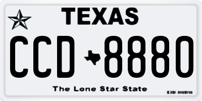 TX license plate CCD8880