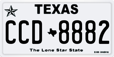 TX license plate CCD8882