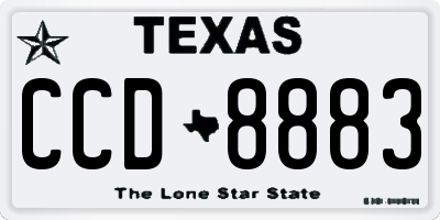 TX license plate CCD8883