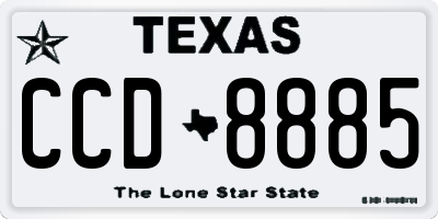 TX license plate CCD8885