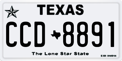TX license plate CCD8891