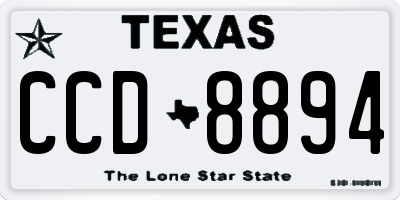 TX license plate CCD8894