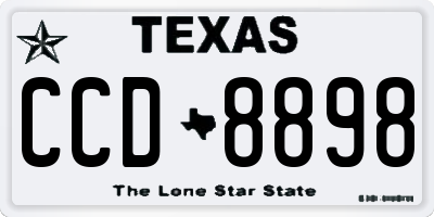 TX license plate CCD8898
