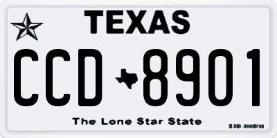 TX license plate CCD8901