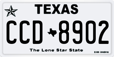TX license plate CCD8902