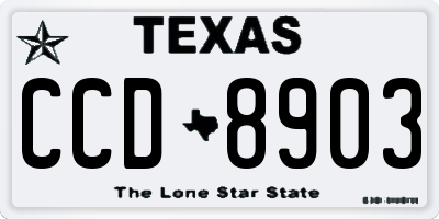 TX license plate CCD8903