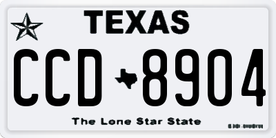 TX license plate CCD8904