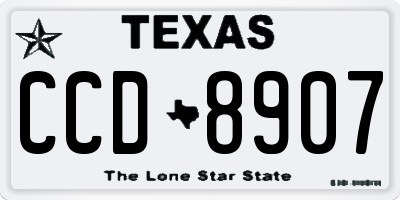 TX license plate CCD8907
