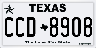 TX license plate CCD8908