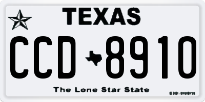 TX license plate CCD8910