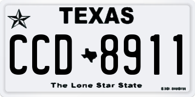 TX license plate CCD8911