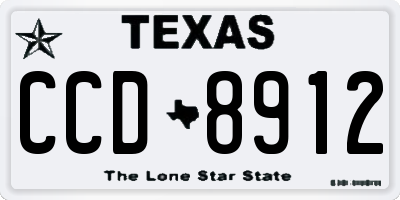 TX license plate CCD8912