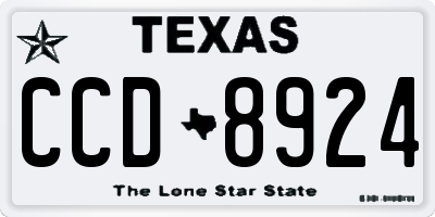 TX license plate CCD8924