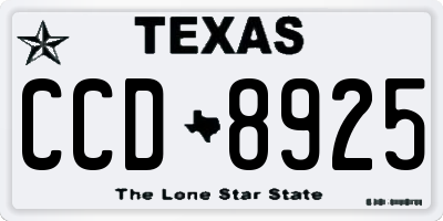 TX license plate CCD8925