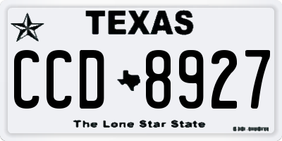 TX license plate CCD8927