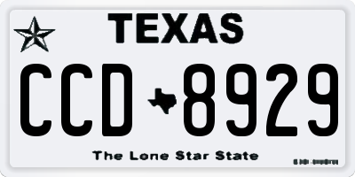 TX license plate CCD8929