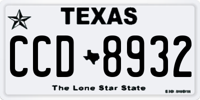 TX license plate CCD8932