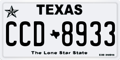 TX license plate CCD8933