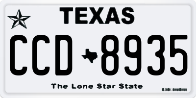 TX license plate CCD8935