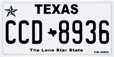 TX license plate CCD8936