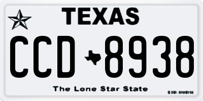 TX license plate CCD8938
