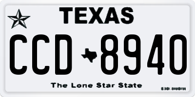 TX license plate CCD8940