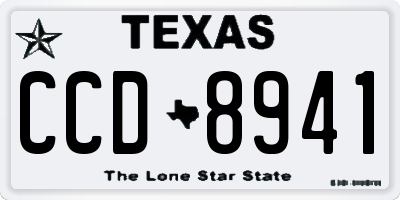 TX license plate CCD8941
