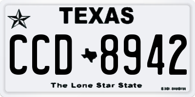 TX license plate CCD8942