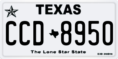 TX license plate CCD8950