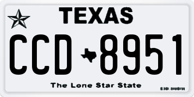 TX license plate CCD8951
