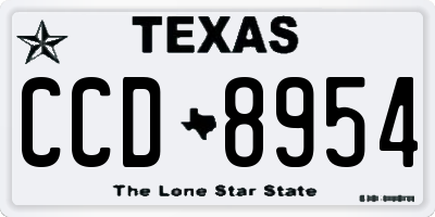 TX license plate CCD8954