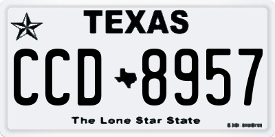 TX license plate CCD8957