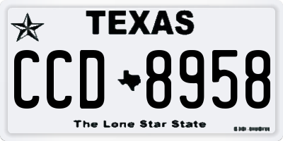 TX license plate CCD8958