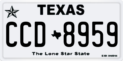 TX license plate CCD8959